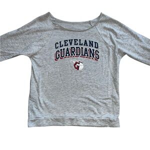 Cleveland Guardians Women’s Long Sleeve Sweatshirt Gray Baseball Large Sports
